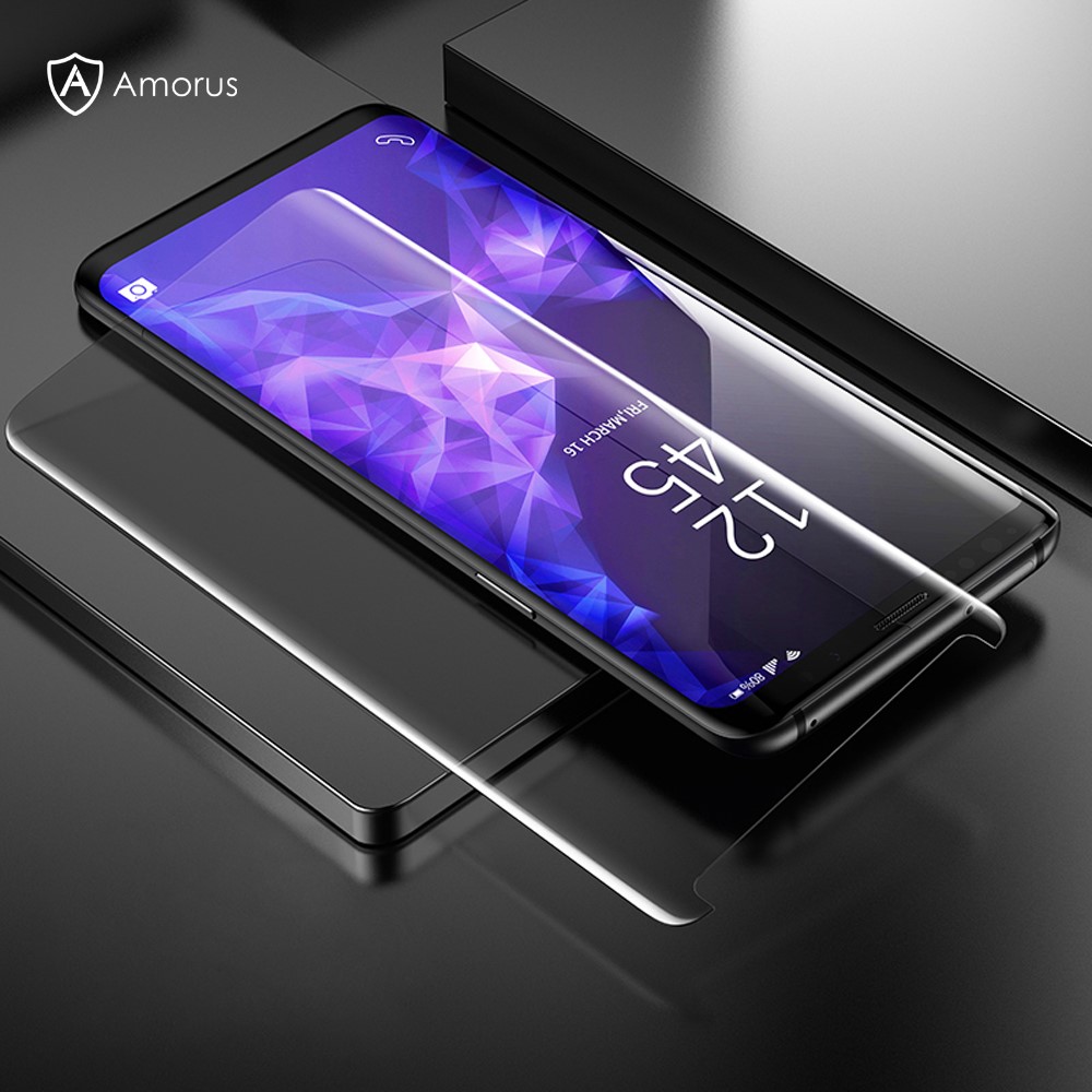 Amorus 3D Curved UV Light Irradiation Full Cover Tempered Glass Screen Protector Film (Full Glue) for Samsung Galaxy Note 9-1