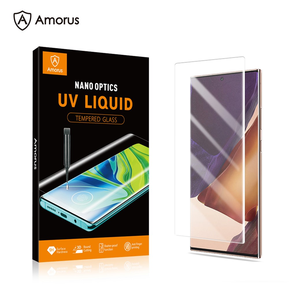 Amorus 3D Curved Full Coverage Tempered Glass Screen Protective UV Film (Full Glue) for Samsung Galaxy Note20 Ultra/Note20 Ultra 5G-1