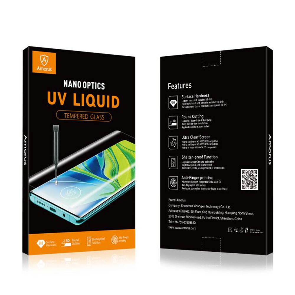 AMORUS Curved Edges UV Liquid Tempered Glass Full Covering Screen Protector for Samsung Galaxy S9 Plus-7