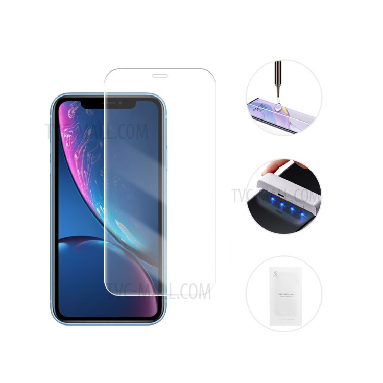 Amorus 3D Curved Tempered Glass Screen Protective UV Film (Full Glue) for iPhone XR 6.1 inch-2