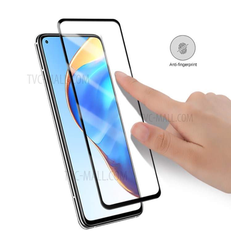 Amorus Silk Stampa Copertura Completa Pellicola Per Colla Completa Per Xiaomi MI 10T 5G / 10T Pro 5G / 10T Lite 5G Protezione Schermo In Vetro Temperato - Nero-2