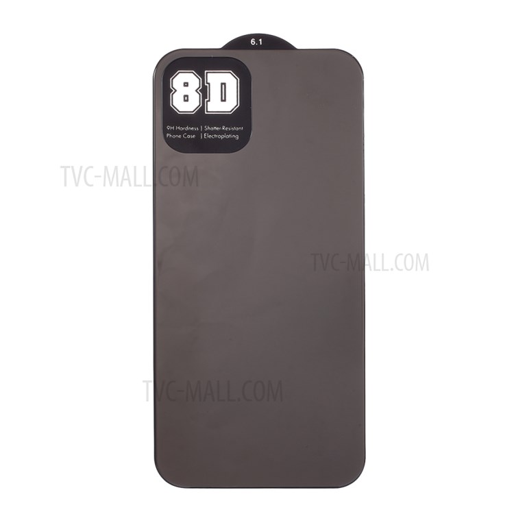 Color Mirror Arc Edges Tempered Glass Back Cover for iPhone 12/12 Pro - Black-1