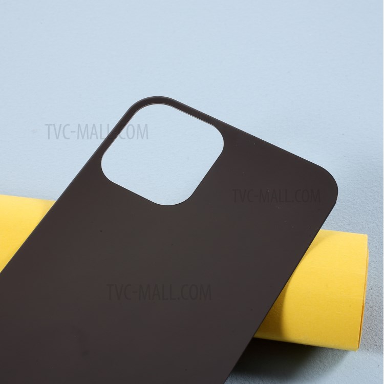 Color Mirror Arc Edges Tempered Glass Back Cover for iPhone 12/12 Pro - Black-5
