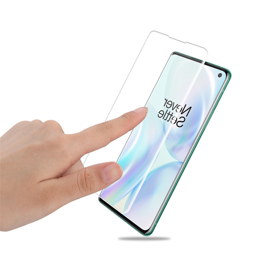 AMORUS Curved Edges Screen Protector for OnePlus 8 Tempered Glass Complete Covering UV Liquid Film-7