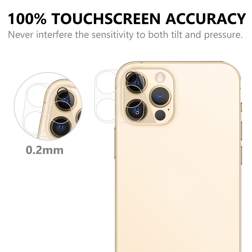 For iPhone 12 Pro 2.5D 9H Arc Edge Tempered Glass Screen Protector + Camera Lens Film-6