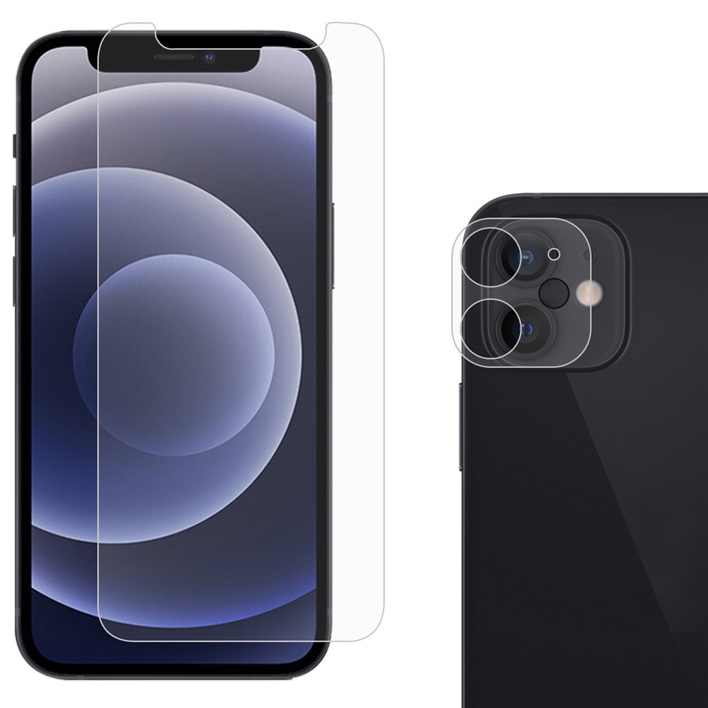 2.5D 9H Arc Edge Tempered Glass Screen Protector + Camera Lens Film for iPhone 12-1
