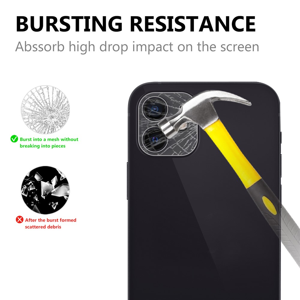 2.5D 9H Arc Edge Tempered Glass Screen Protector + Camera Lens Film for iPhone 12-2