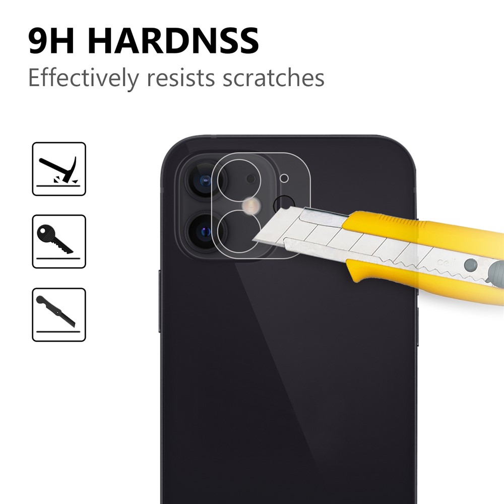 2.5D 9H Arc Edge Tempered Glass Screen Protector + Camera Lens Film for iPhone 12-3