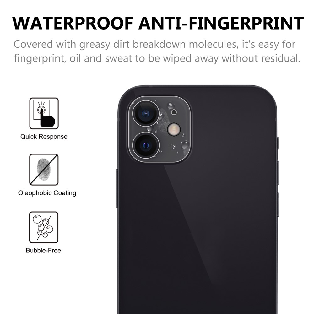 2.5D 9H Arc Edge Tempered Glass Screen Protector + Camera Lens Film for iPhone 12-4