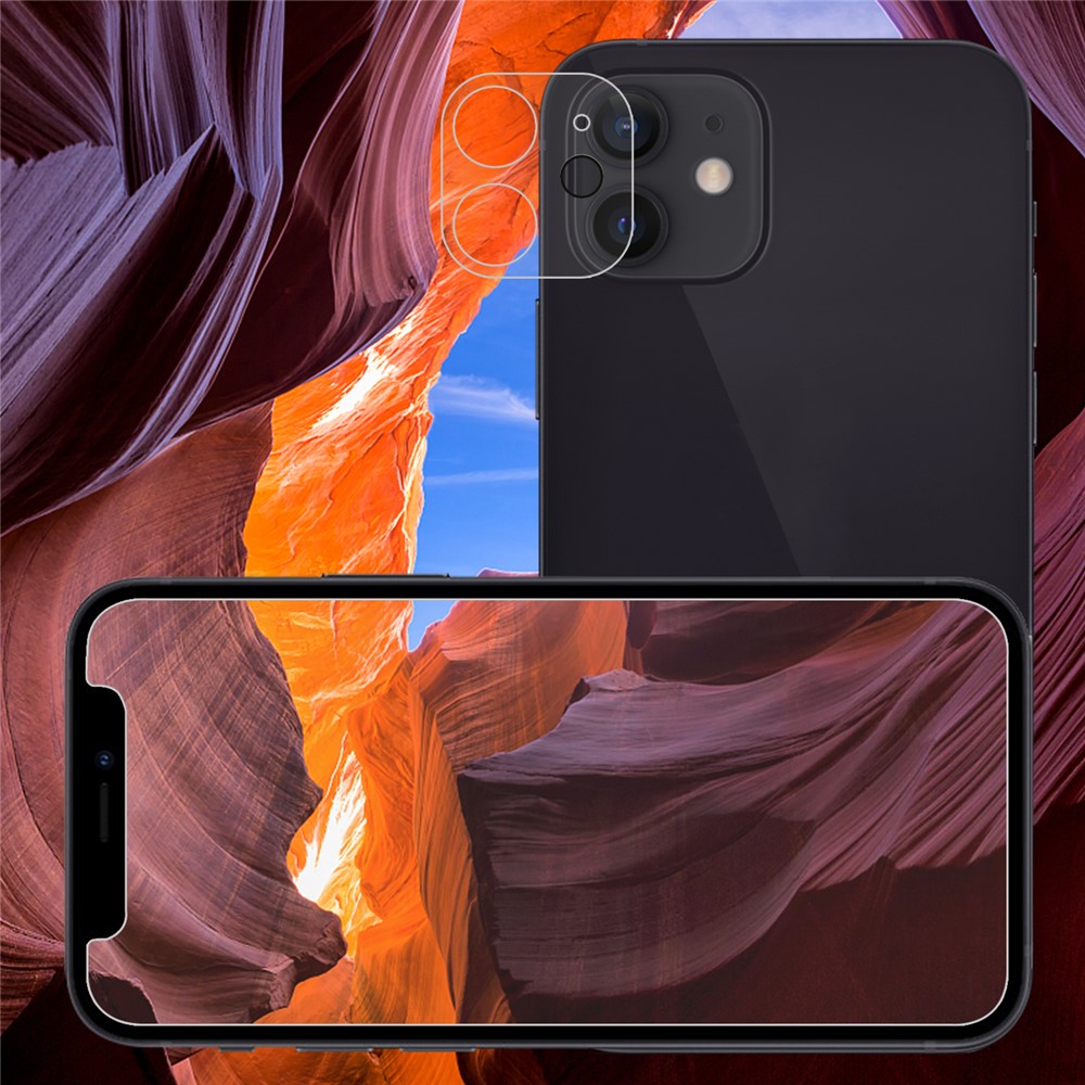 2.5D 9H Arc Edge Tempered Glass Screen Protector + Camera Lens Film for iPhone 12-7