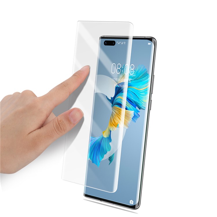 Film di Vetro Temperato UV a Copertura Completa Curva AMORUS Per Huawei Mate 40 Pro Screen Protector-10