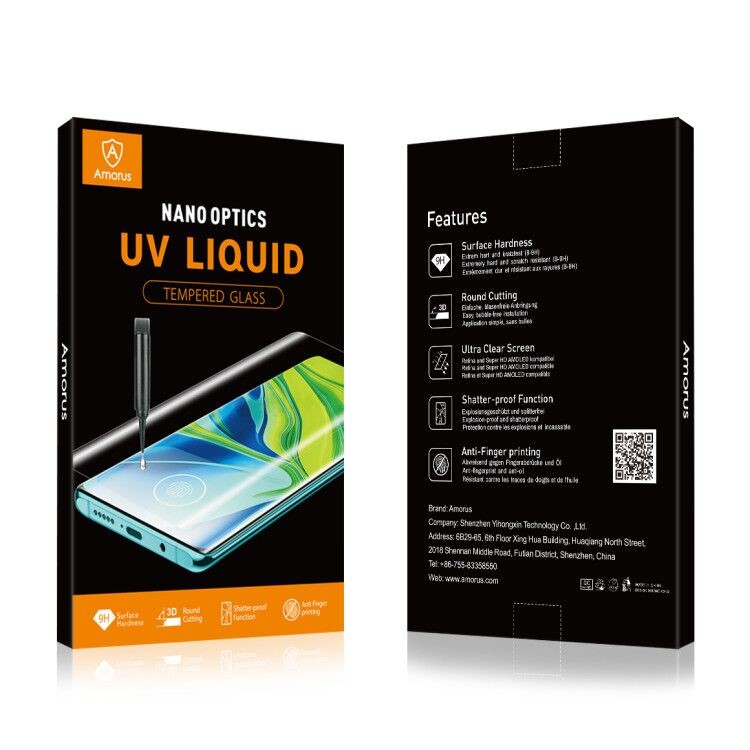 Film di Vetro Temperato UV a Copertura Completa Curva AMORUS Per Huawei Mate 40 Pro Screen Protector