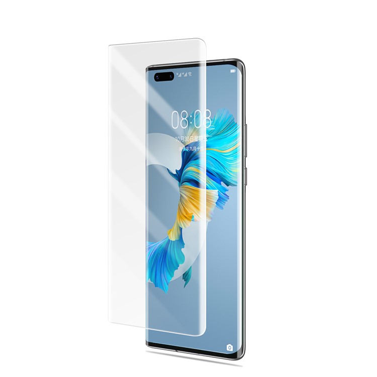 Film di Vetro Temperato UV a Copertura Completa Curva AMORUS Per Huawei Mate 40 Pro Screen Protector-8