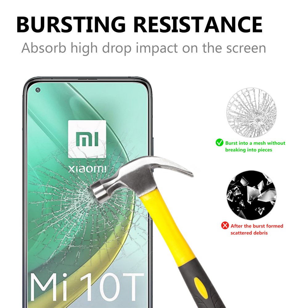 Película Protectora De Pantalla De Cristal Templada De Borde De Arco 2.5D Para Xiaomi MI 10T PRO 5G / MI 10T 5G