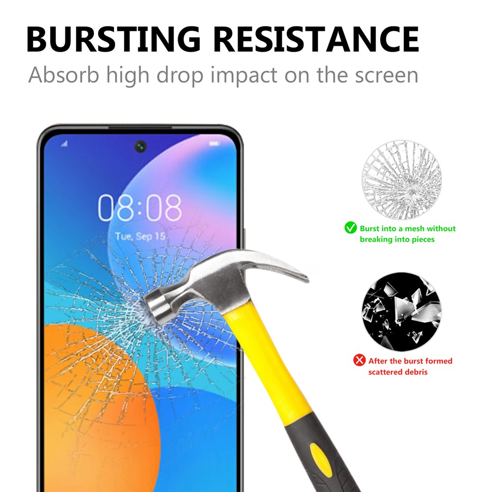 Full Glue Full Size Tempered Glass Screen Protector for Huawei P smart 2021-2