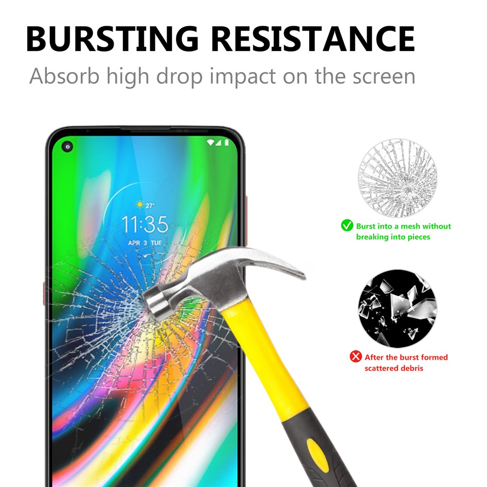Full Coverage Full Glue Tempered Glass Screen Protector for Motorola Moto G9 Plus-2