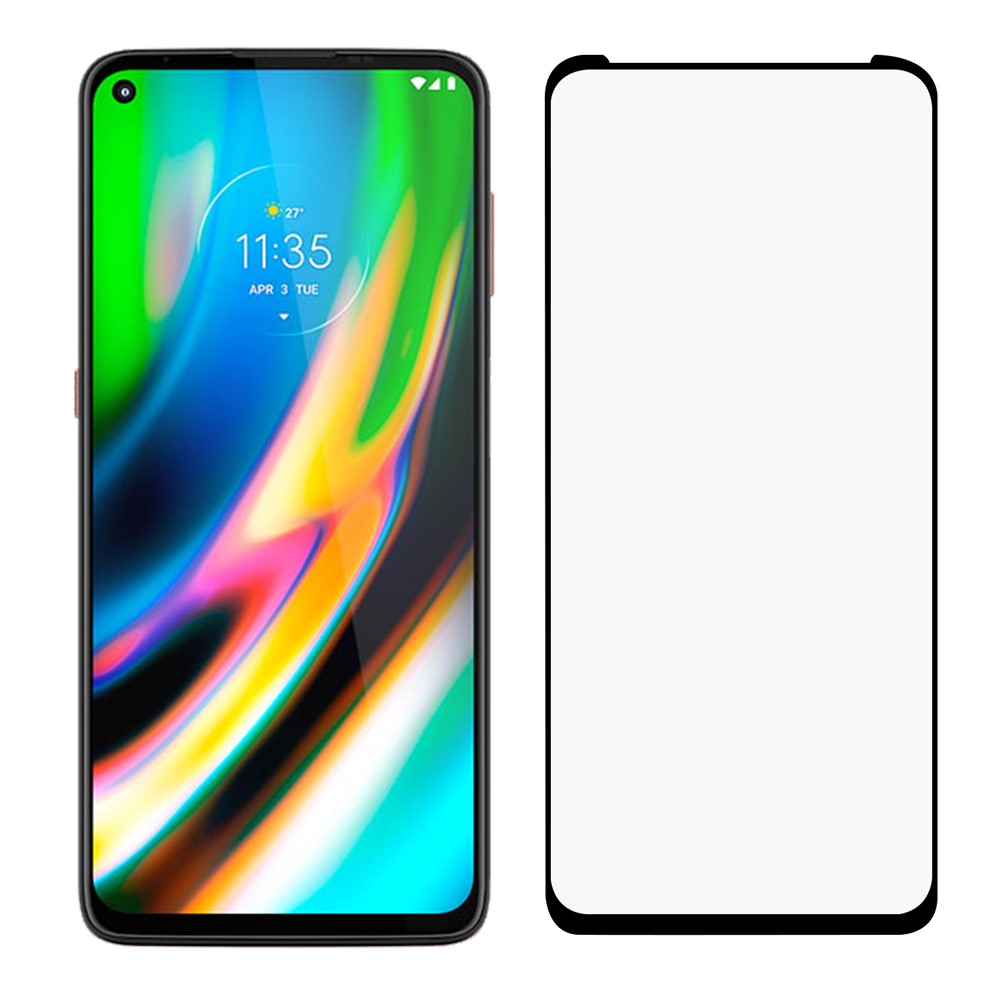 Full Coverage Full Glue Tempered Glass Screen Protector for Motorola Moto G9 Plus-7