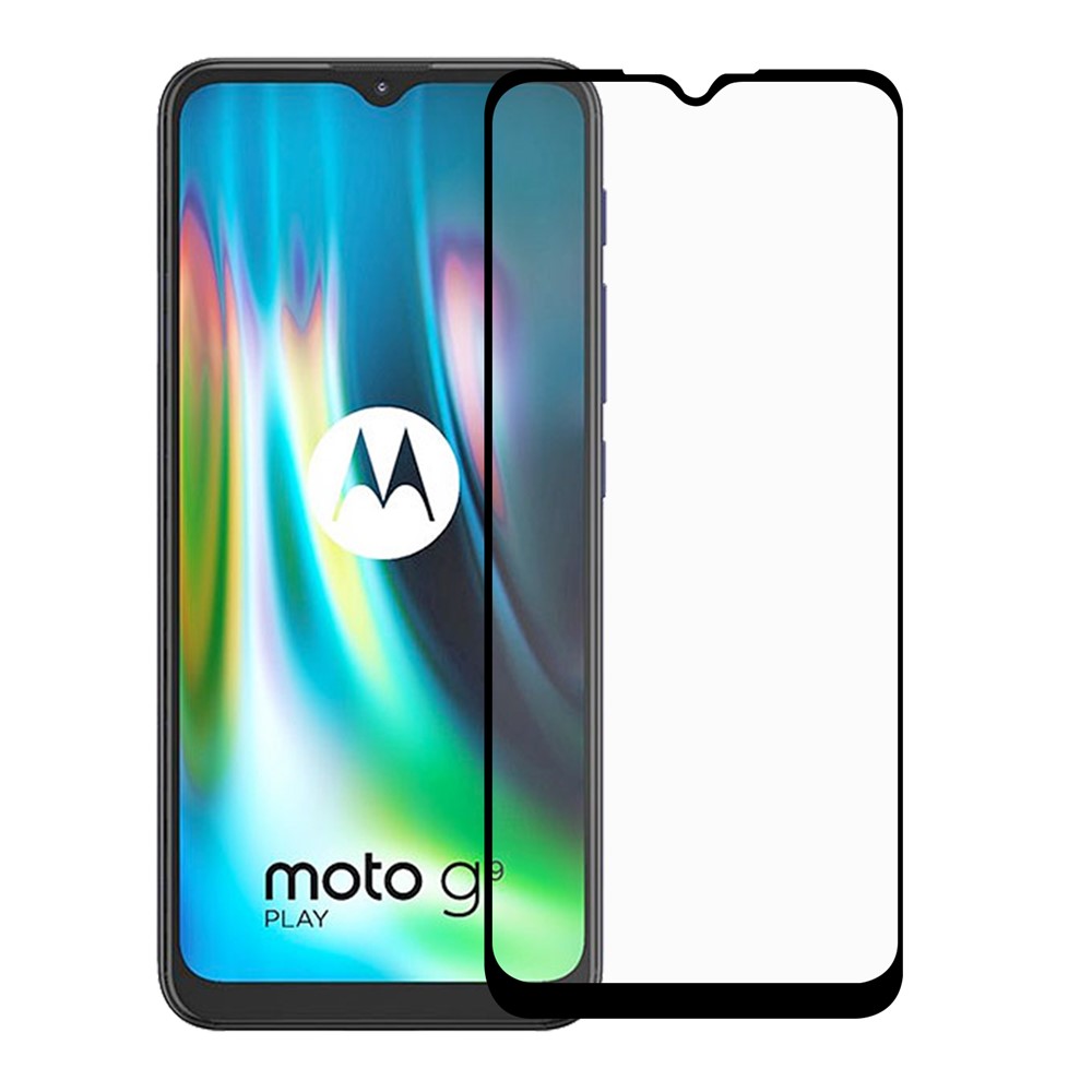 Full Coverage Tempered Glass Screen Guard Film (Full Glue) for Motorola Moto G9 Play-1