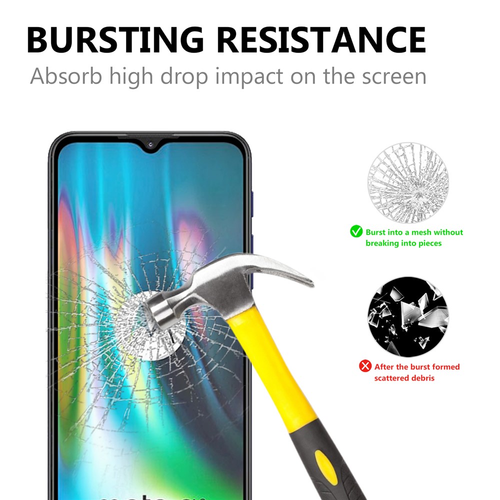 Full Coverage Tempered Glass Screen Guard Film (Full Glue) for Motorola Moto G9 Play-2