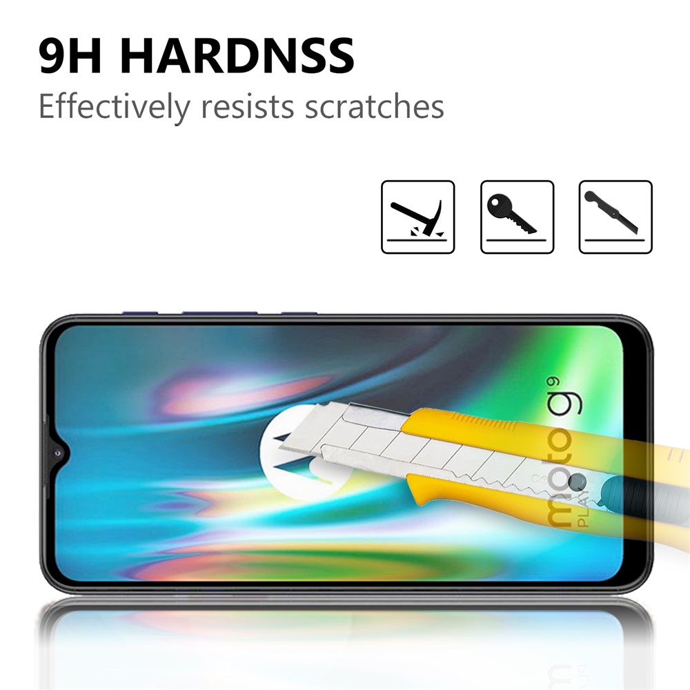 Full Coverage Tempered Glass Screen Guard Film (Full Glue) for Motorola Moto G9 Play-3