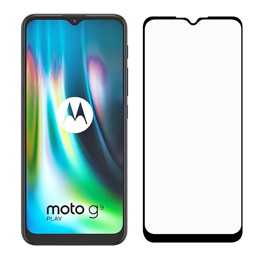 Full Coverage Tempered Glass Screen Guard Film (Full Glue) for Motorola Moto G9 Play-7