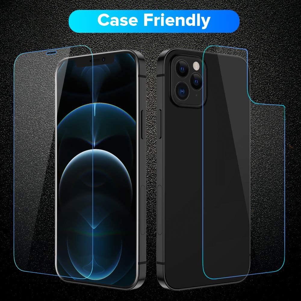 2.5D Arc Edge 9H Tempered Glass Screen Film with Back Film for iPhone 12/12 Pro-6