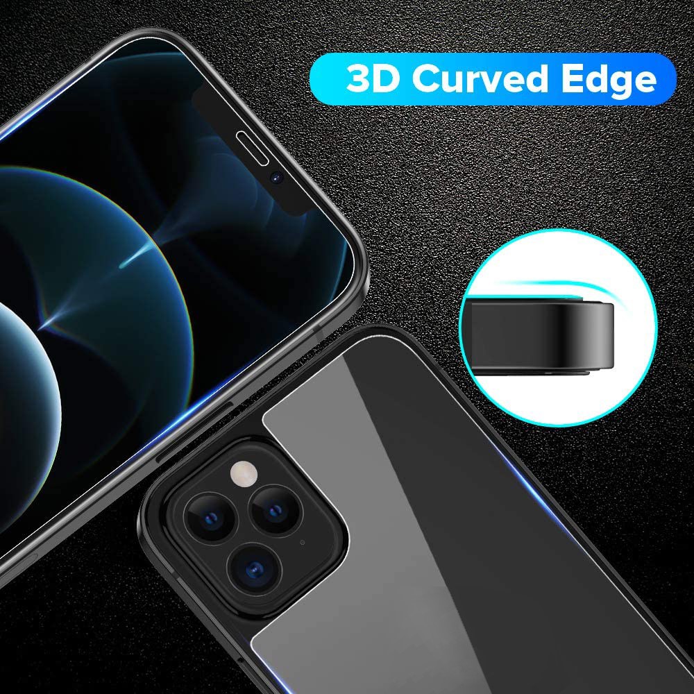 2.5D Arc Edge 9H Tempered Glass Screen Film with Back Film for iPhone 12/12 Pro-9