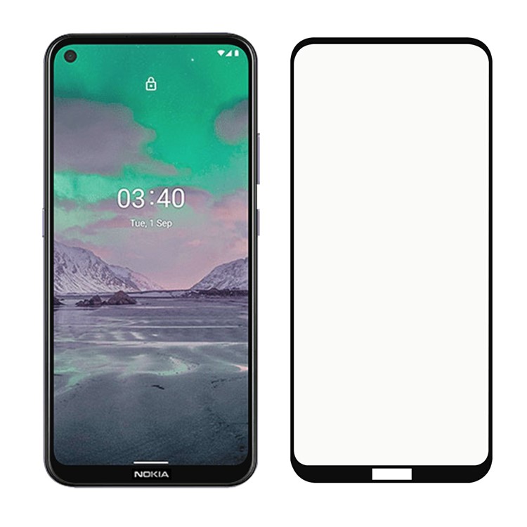 Full Glue Black Edges Tempered Glass Film for Nokia 3.4 Screen Protector-7