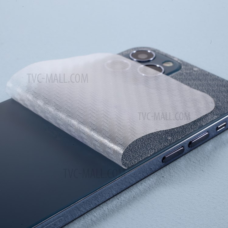 Full Back Sticker Transparent Carbon Fiber Texture PET Protector for iPhone 12/12 Pro-3