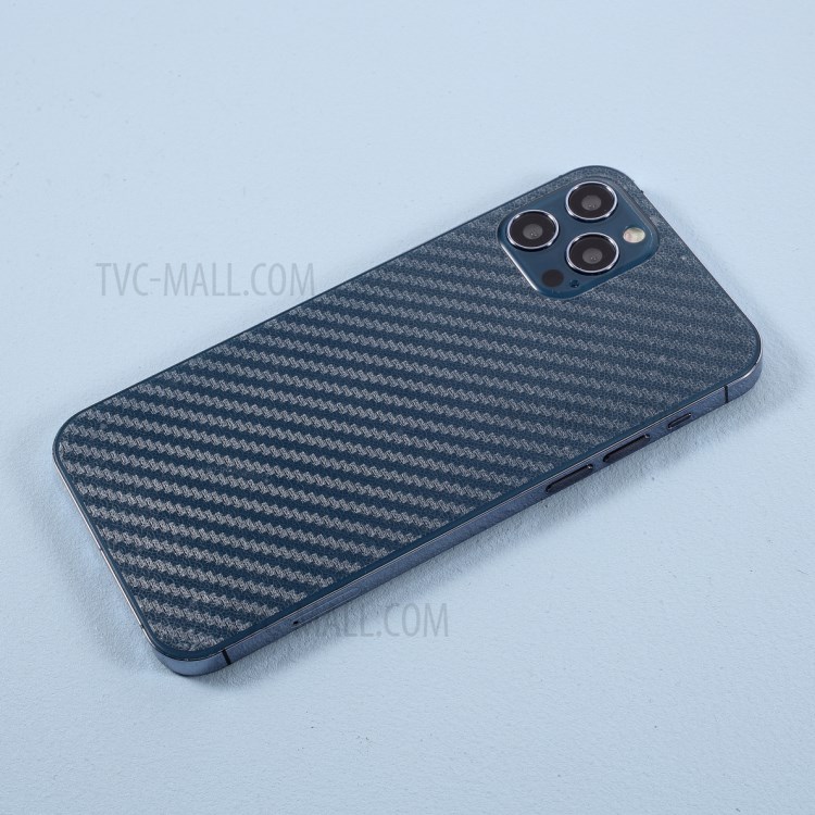 Full Back Sticker Transparent Carbon Fiber Texture PET Protector for iPhone 12/12 Pro-4
