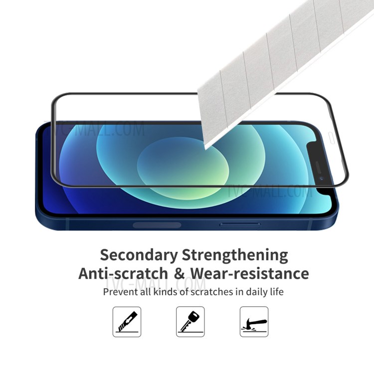 5PCS/Set ENKAY HAT-PRINCE Ultra Clear Anti-Fall Full Glue 0.26mm 9H 2.5D Complete Covering Tempered Glass Screen Protector for iPhone 12 mini-4