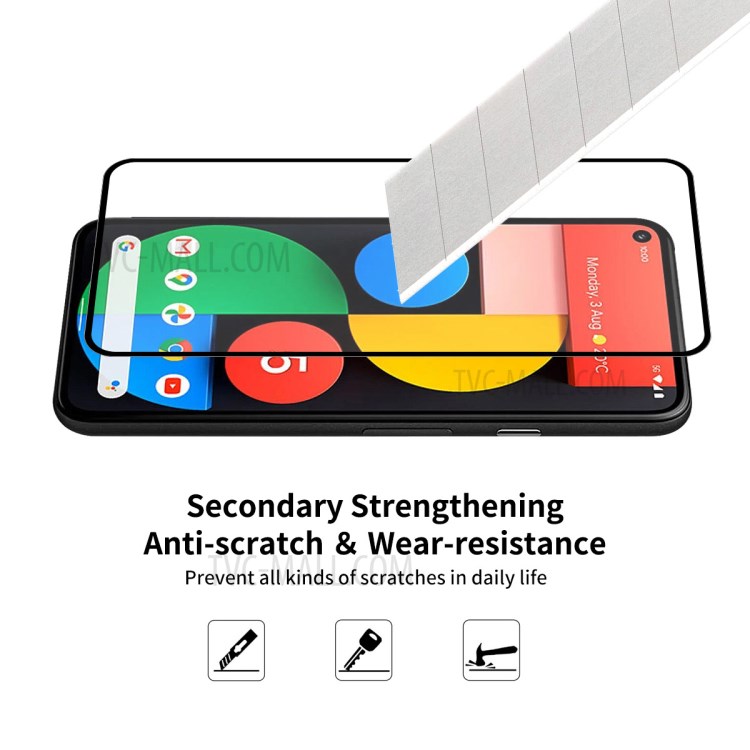 5 Unids / Set Enkay Hat-Prince Ultra Clear Full Glue 0.26mm 9h 2.5D Protector De Pantalla De Vidrio Templado De Pantalla Completa Para Google Pixel 5-5