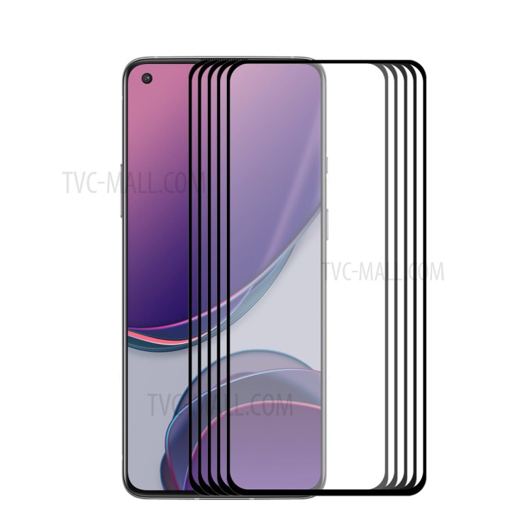 5 Teile / Satz ENkay Hat-Prince 0.26mm 9h 2.5d Vollbild-Vollkleber-gehärteter Glas-Display-Beschützer Für OnePlus 8T / 8T Plus 5g