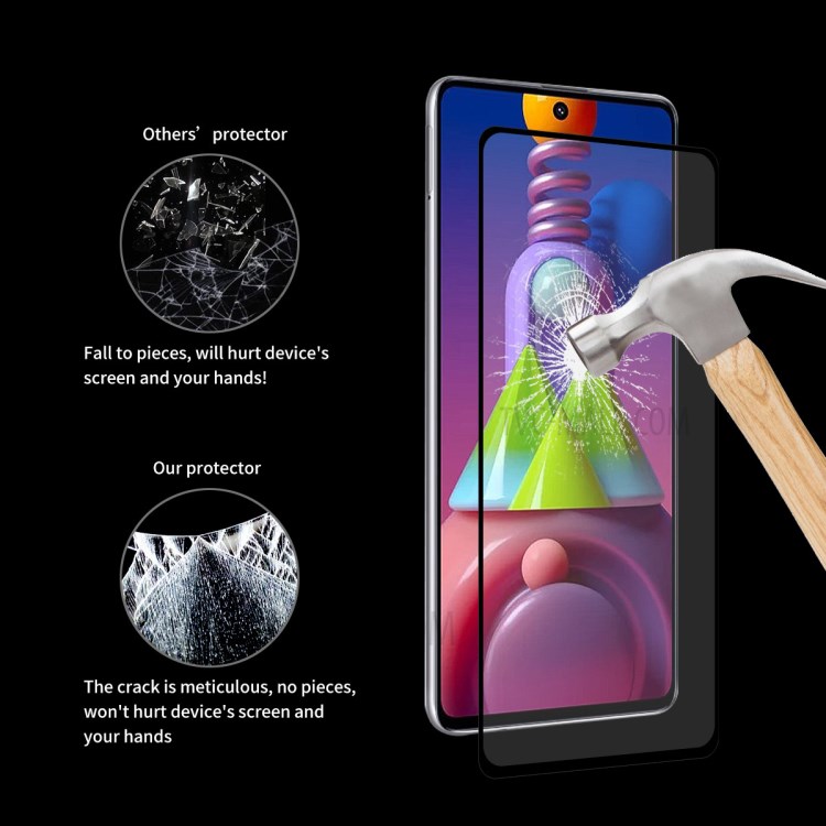 5PCS/Set ENKAY HAT-PRINCE Full Glue 0.26mm 9H 2.5D Complete Covering Ultra Clear Tempered Glass Screen Protector for Samsung Galaxy M51-7