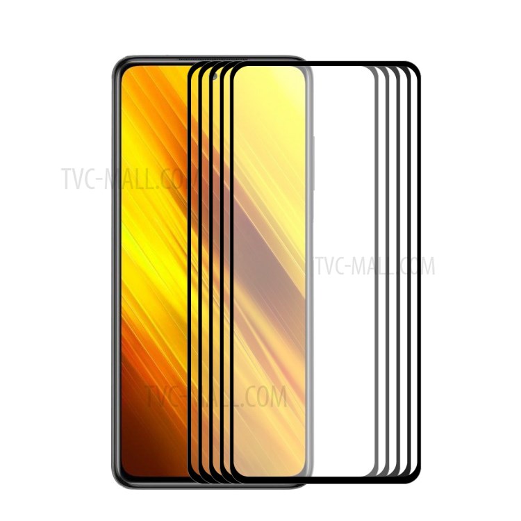 5 Pcs / Set Enkay Hat-príncipe Ultra Claro 0.26mm 9h 2.5d Completo Revestimento De Vidro Temperado Protetor De Tela De Cola Completa Para Xiaomi Poco X3 / Poco X3 Nfc-1