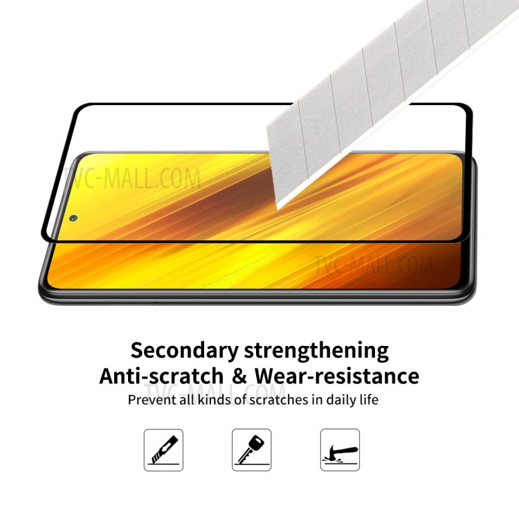 5 Pcs / Set Enkay Hat-príncipe Ultra Claro 0.26mm 9h 2.5d Completo Revestimento De Vidro Temperado Protetor De Tela De Cola Completa Para Xiaomi Poco X3 / Poco X3 Nfc-5