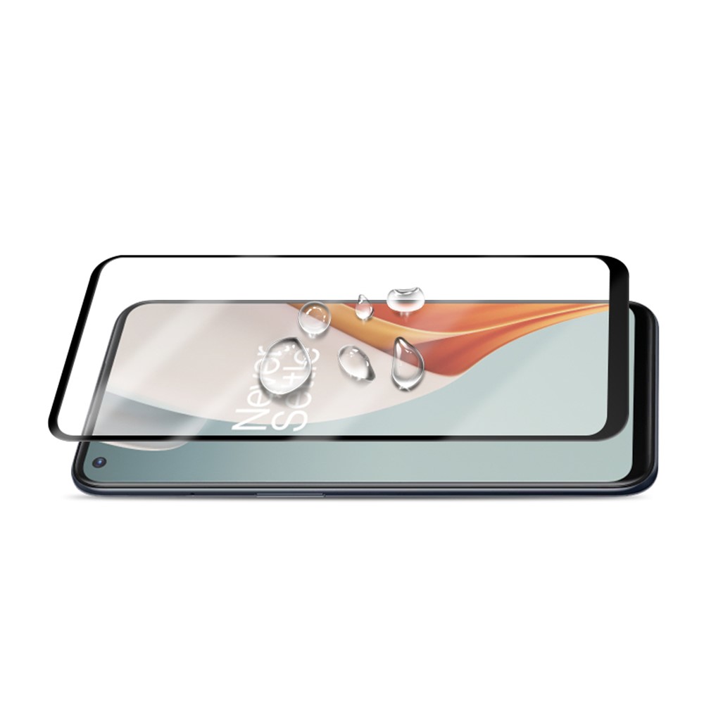 AMORUS Silk Druck Volle Deckung Volle Kleber Für OnePlus Nord N10 5G HD Temperiert Film Glasscheibe - Schwarz-4