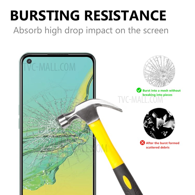 Komplette Abdeckung Vollkleber Black Rande Tempered Glasics Screen Film Für OPPO A32 (2020)-2