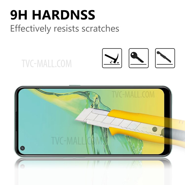 Komplette Abdeckung Vollkleber Black Rande Tempered Glasics Screen Film Für OPPO A32 (2020)-3