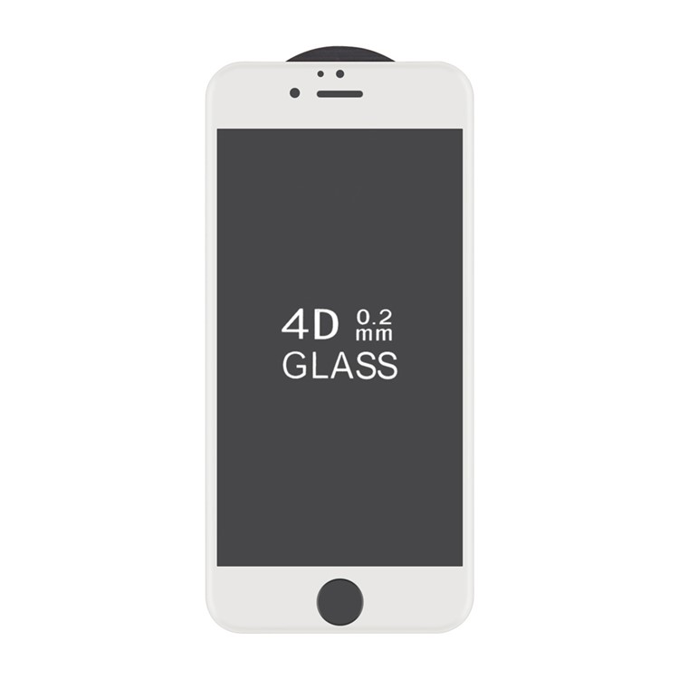0.2mm 4D Gebogenes Volles Bedecktes Glasschutz-Schutzimitat Für Iphone 6s 6 Silk Druck - Weiß-2