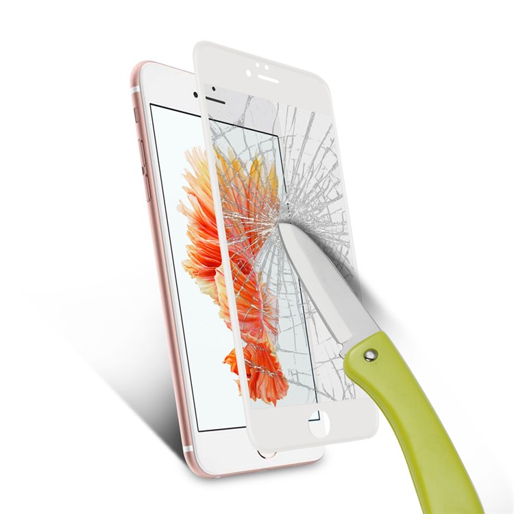 0.2mm 4D Gebogenes Volles Bedecktes Glasschutz-Schutzimitat Für Iphone 6s 6 Silk Druck - Weiß-5