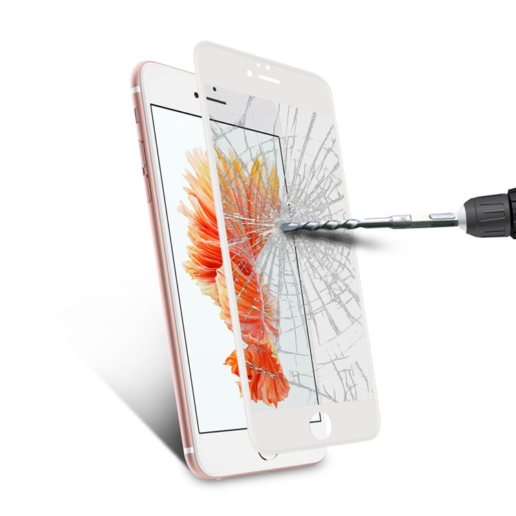 0.2mm 4D Gebogenes Volles Bedecktes Glasschutz-Schutzimitat Für Iphone 6s 6 Silk Druck - Weiß-7