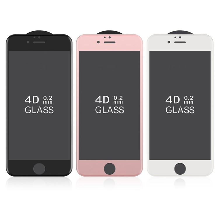 0.2mm 4D Gebogenes Volles Bedecktes Glasschutz-Schutzimitat Für Iphone 6s 6 Silk Druck - Weiß-9