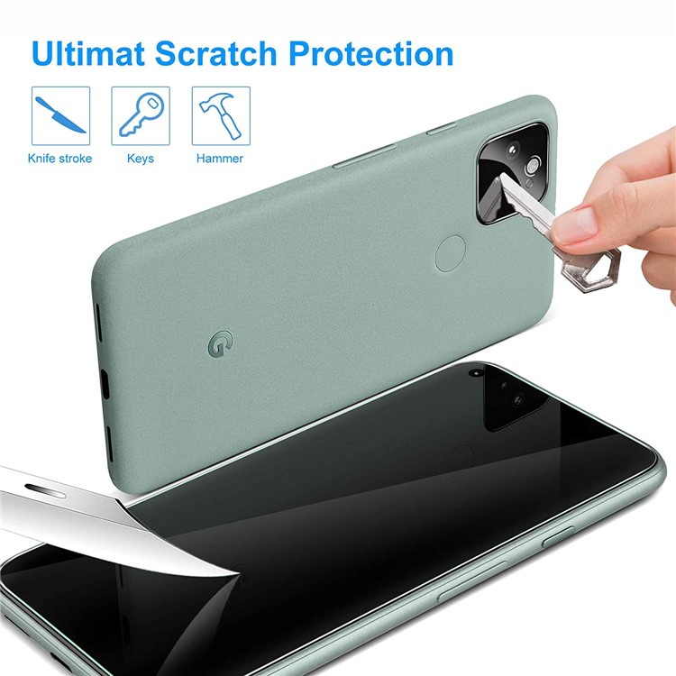 2.5D 9H Arc Edge for Google Pixel 5 Tempered Glass Screen Protector + Camera Lens Film-7