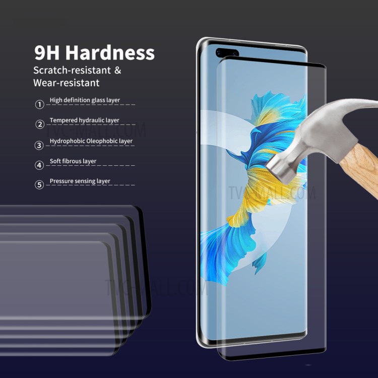 Enkay Hat-Prince 0.26mm 9H 3D ARC Rand Tempered Glasics Screen Film Für Huawei Mate 40 Pro / 40 Pro Plus / 40 RS Porsche Design-4