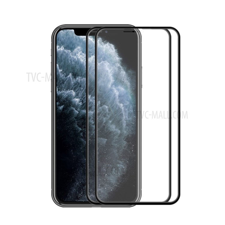 ENKAY Hat-Prince 2Pcs/Set Arc Edge Tempered Glass Screen Film for iPhone 11 Pro/iPhone XS/iPhone X-1