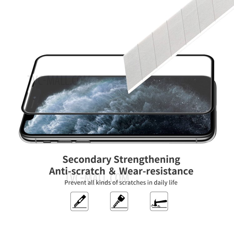 ENKAY Hat-Prince 2Pcs/Set Arc Edge Tempered Glass Screen Film for iPhone 11 Pro/iPhone XS/iPhone X-3