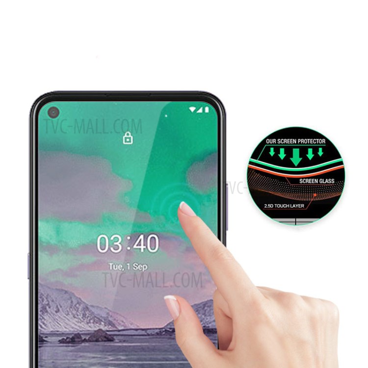 LUANKE Ultra Clear Full Glue Tempered Glass Screen Guard Film for Nokia 3.4-2
