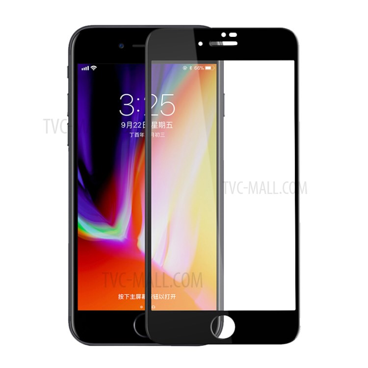 LUANKE 2PCS/Set Silk Printing Tempered Glass Screen Protective Film (Full Glue) for iPhone 7/iPhone 8/iPhone SE (2nd Generation)-1