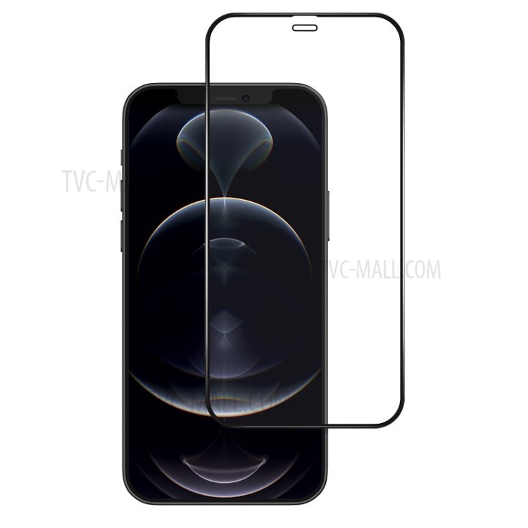 LUANKE Full Coverage Silk Printing Tempered Glass Screen Film (Full Glue) for iPhone 12 Pro/12-1